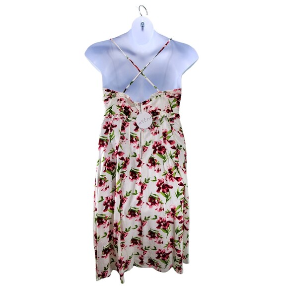 US 8 Petal & Pup Fyrsil Dress White Floral Rayon Linen Midi Length Sleeveless - Picture 8 of 13